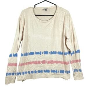 Jessica Simpson Womens Shirt Tan Side Split Scoop Neck Long Sleeved Stretch L